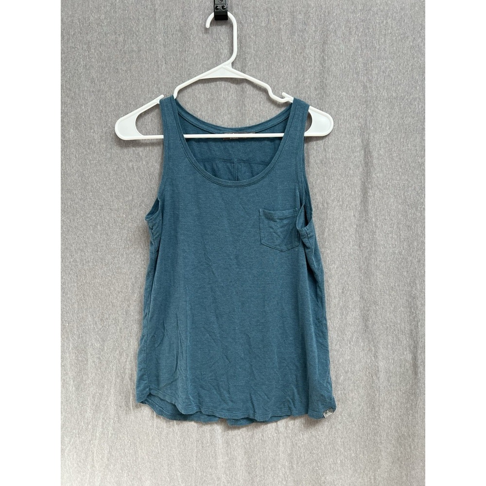 prAna Women's Foundation Sz XS Teal Blue Scoop Neck Tank Top